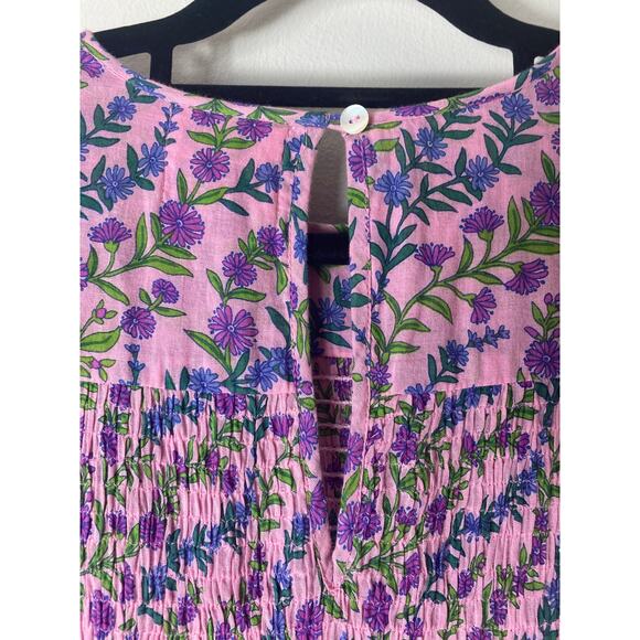 BANJANAN DRESS SMALL PURPLE MILKMAID WEST COUNTRY COASTAL COTTAGECORE - Picture 12 of 16